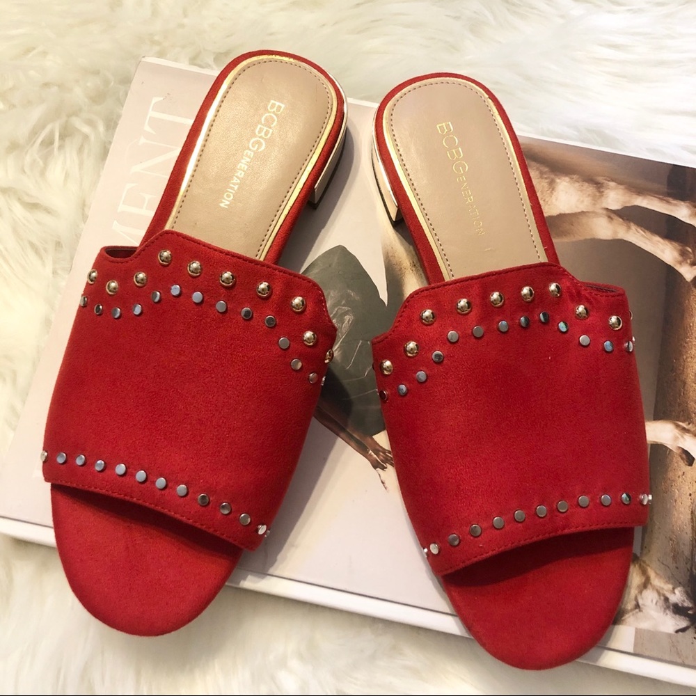 NWT BCBG Generation Devin Red Studded Sandals